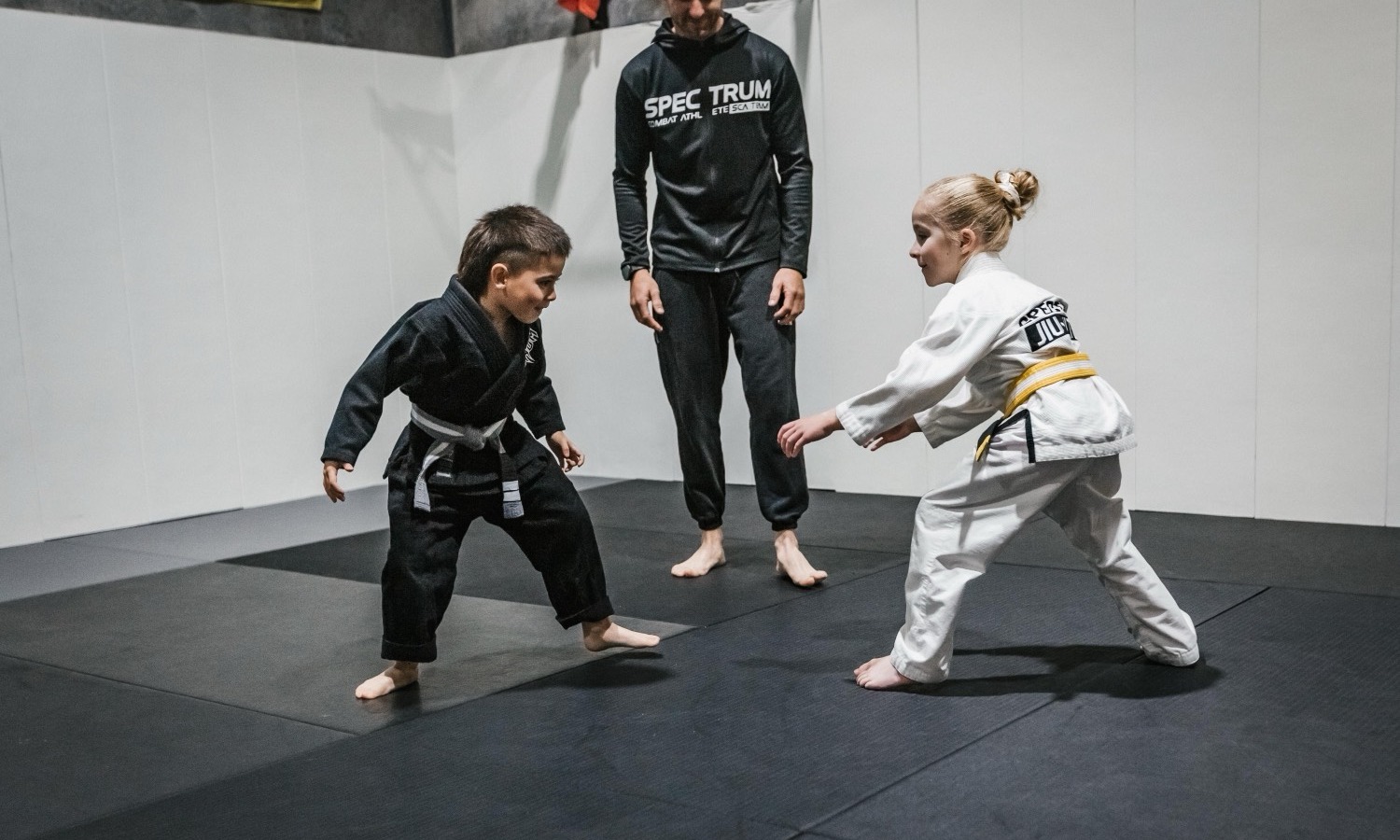 Kids training Brazilian Jiu Jitsu at Spectrum